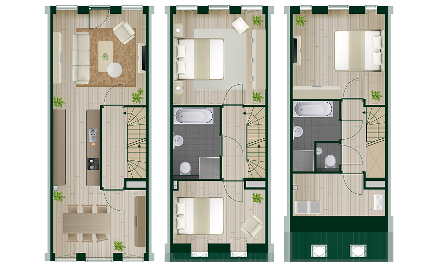 Plattegrond impressie Rijnkade E
